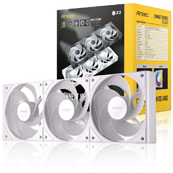 ANTEC｜アンテック ケースファンx3 [120mm /1800RPM] Connect 120 Reverse ARGB ホワイト C120R ARGB White_3PK(2)