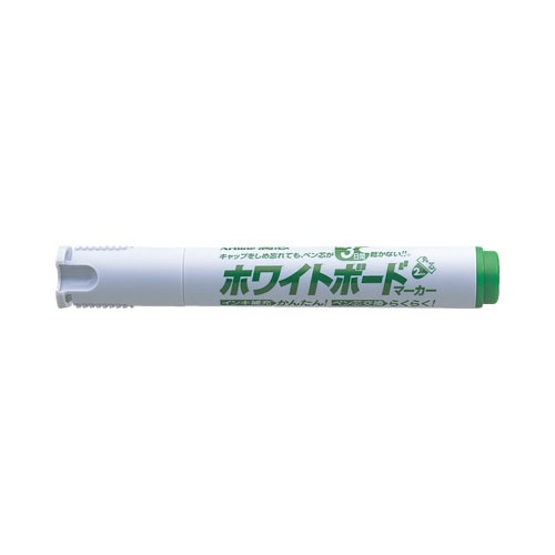 ●キャップをしめ忘れても、ペン芯が約3日間乾きません。●らくらくインキ補充＆ペン芯交換で、繰り返し使える経済的な1本！●乾きに強く、ニオイを抑えたアルコール系の特殊インキを採用。長時間筆記が可能で、キャップをしめ忘れても約3日間は乾きません。インキ補充とペン芯交換で繰り返し使えるので、資源の節約にも役立ちます。ペン芯にはホワイトボードの表面に傷がつきにくいポリエステル繊維を使用しています。●筆記幅：約2mm