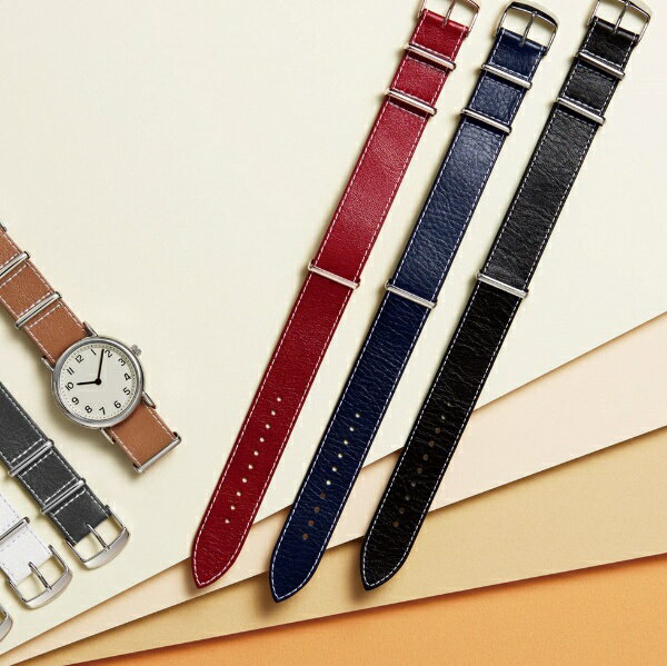 バンビ｜BAMBI 時計バンド 本革 NATO スムース かん幅20mm 美錠幅20mm ワイン BCE035E1S 3