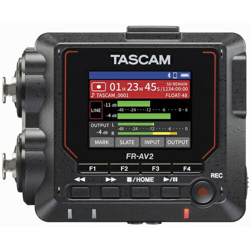 楽天ビック(ビックカメラ×楽天)のTASCAM｜タスカム TASCAM 32ビットフロート/ Dual ADC対応2チャンネルポータブルフィールドレコーダー　FR-AV2｜アングル3