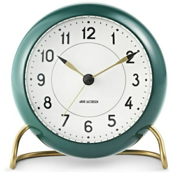 ARNE JACOBSEN（アルネ ヤコブセン） 置き時計 Station Table clock 11cm green/white レーシンググリ..