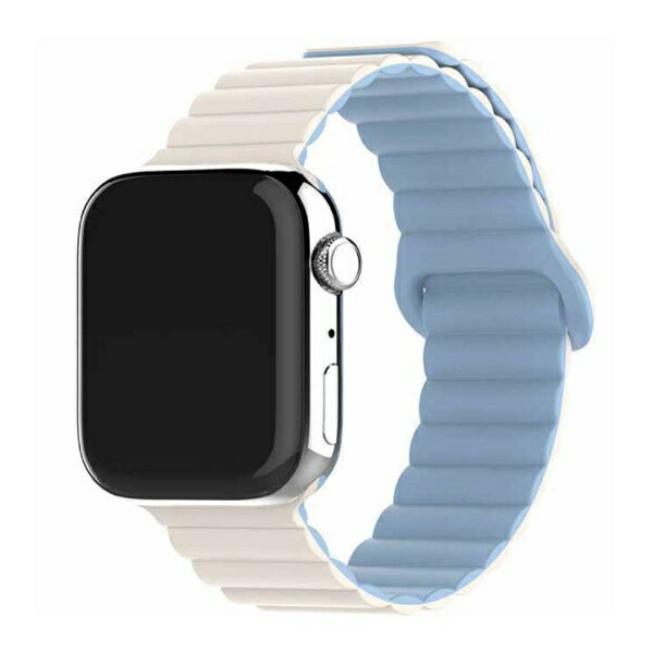 ALLONE|アローン Apple Watch 42/44/45/49 シリコンマグネットバンド ホワイトブルー ALG-WM01WHBL