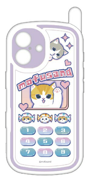 구루만디즈 | gourmandise iPhone 16 레트로 가라케 스타일 케이스 mofusand 화이트 MOFU-67WH