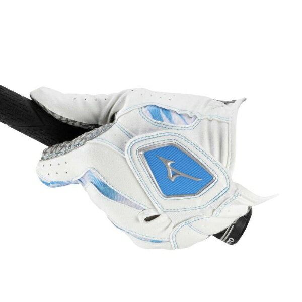 mizuno｜ミズノ 左手用 ゴルフグローブ W-GRIP（ダブルグリップ） ホワイト×スカイ...