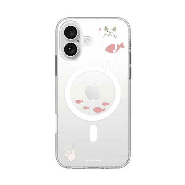 ROA｜ロア iPhone 16（6.1インチ） クリアケース MagSafe ターチャン abbi FRIENDS おさかなピンク ABF27274i16