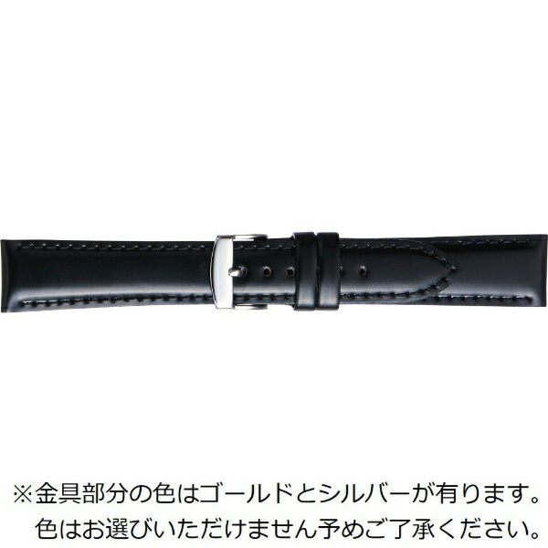 【エントリーで最大2万ポイント当たる｜11/18迄】 バンビ｜BAMBI 時計バンド コードバン かん幅18mm 美錠幅16mm 【金具色指定不可】 ブラック BUE016AP