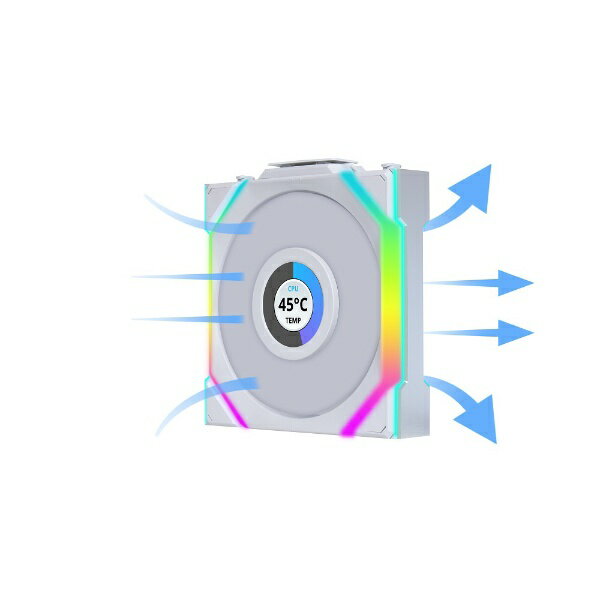 LIANLI�åꥢ��� �������ե���x3 [120mm /1900RPM]�ܥ���ȥ����顼 UNI FAN SL LCD Wireless 120 WT Triple Pack �ۥ磻�� UF-SL120-LCD-WLS-3W