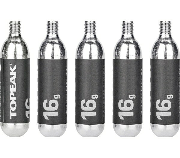 16g ネジ付CO2カートリッジ 5本セット・トピーク製CO2インフレーター用※怪我を防ぐため、使用時はグローブを着用してください。※CO2カートリッジは使い捨てです。※使用後の保存はできません。