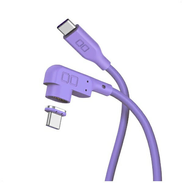 CIO｜シーアイオー USB-C ⇔ USB-Cケーブル [充電 /転送 /0.5m /PD100W /USB2.0] マグネット脱着式/L型 パープル CIO-SLLMG-CC05-PP [USB-C ⇔ USB-C]