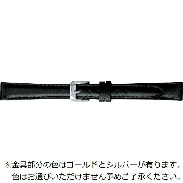 Ladies - バンビ｜BAMBI 時計バンド 本革 スムース スコッチガード強力撥水！ かん幅14mm 美錠幅12mm 【金具色指定不可】 ブラック BCME001AL