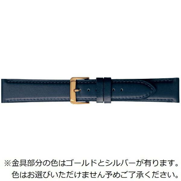 バンビ|BAMBI 時計バンド 本革 スムース スコッチガード強力撥水! かん幅19mm 美錠幅16mm 【金具色指定不可】 ネイビー BCME001DR