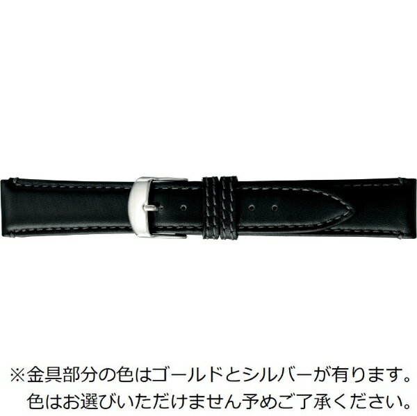 バンビ｜BAMBI 時計バンド 本革 スムース スコッチガード 強力撥水！ かん幅17mm 美錠幅16mm 【金具色指定不可】 ブラック BCME003AO