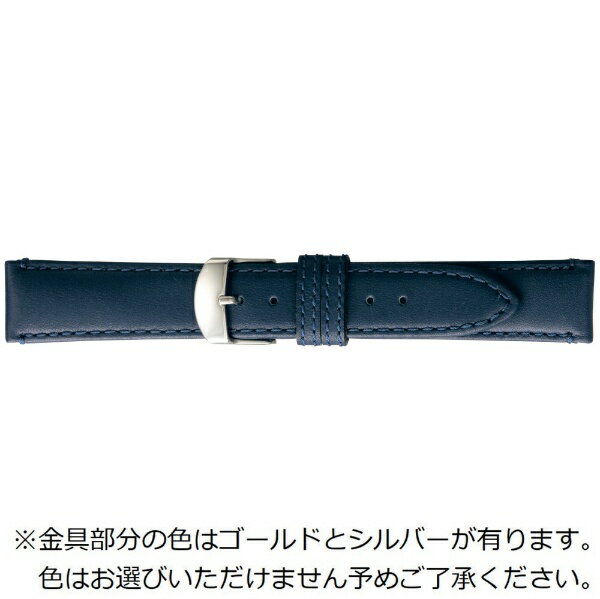 Antiques - バンビ｜BAMBI 時計バンド 本革 スムース スコッチガード 強力撥水！ かん幅19mm 美錠幅16mm 【金具色指定不可】 ネイビー BCME003DR