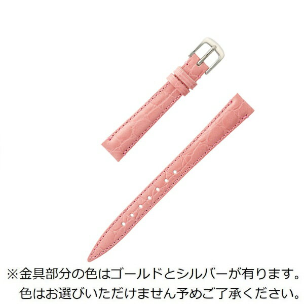 Rubber - バンビ｜BAMBI 時計バンド 本革 型押し イタリアンカラー 裏ラバー かん幅12mm 美錠幅10mm 【金具色指定不可】 ピンク BKE007PI