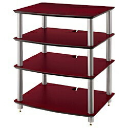 SoundMAGIC｜サウンドマジック オーディオラック(4段) HF04DS ダークチェリー/シルバー支柱 【メーカー直送・代金引換不可・時間指定・返品不可】