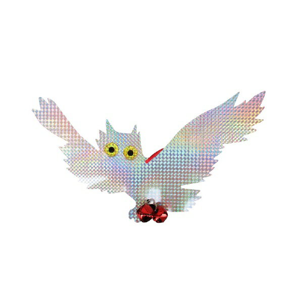 コンパル製の反射材付きミミズクです。PET素材を使用し、表面は反射処理されています。縦23×横40.5cm（吊りひも除く）と存在感があります。