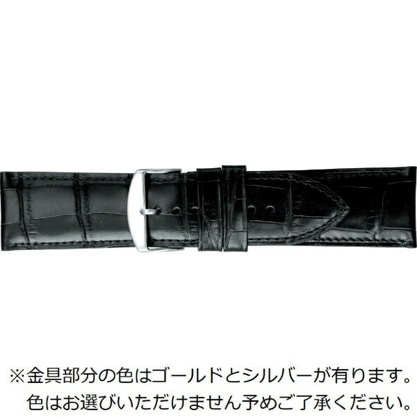 バンビ｜BAMBI 時計バンド 本革 型押し ワイドタイプ かん幅30mm 美錠幅26mm 【金具色指定不可】 ブラック BKE111A30(2)