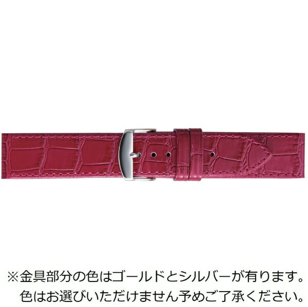 バンビ｜BAMBI 時計バンド 本革 型押し ストレートタイプ ショートタイプ かん幅18mm 美錠幅18mm 【金具色指定不可】 ピンク BKE039PP