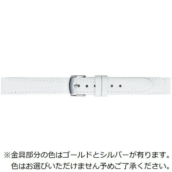バンビ|BAMBI 時計バンド 本革 型押し ストレートタイプ かん幅10mm 美錠幅10mm 【金具色指定不可】 ホワイト BKE039WF