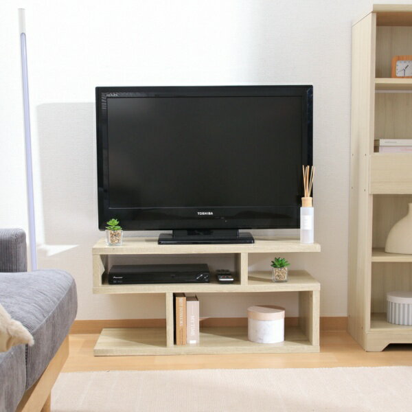 不二貿易|Fuji Boeki S字型TV台 80幅 オーク 51488 [2]