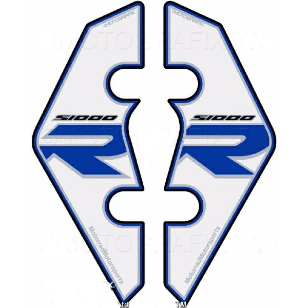 モトグラフィックス｜MOTOGRAFIX フロントフェンダーシールドホワイト/ブルー　BMW S1000R（14-16） MT-BFF05WB