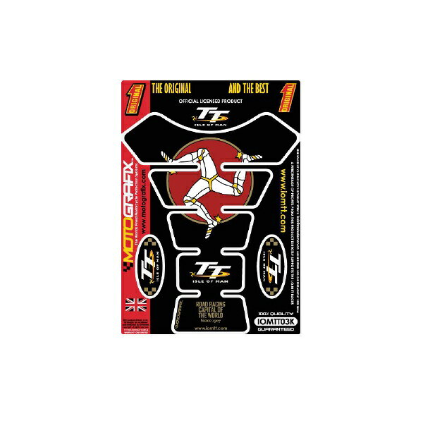 モトグラフィックス｜MOTOGRAFIX タンクパッド Isle of Man TTブラック/レッド MT-IOMTT03K