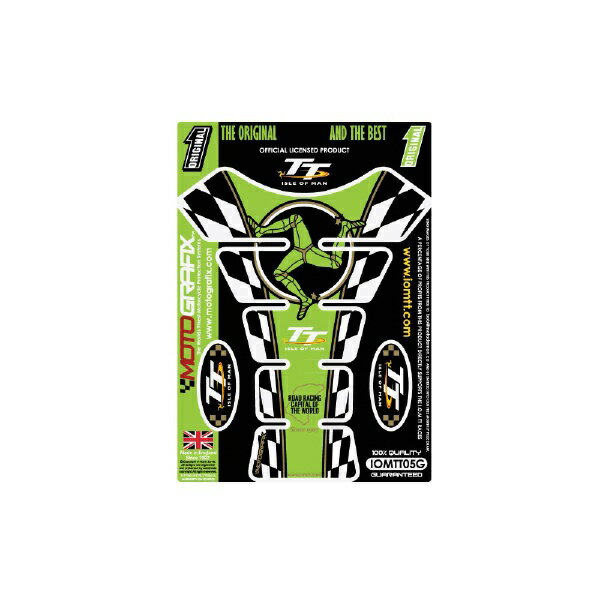 樂天商城 - モトグラフィックス｜MOTOGRAFIX タンクパッド Isle of Man TTグリーン/チェッカー MT-IOMTT05G