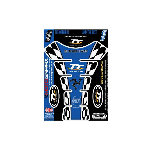 モトグラフィックス｜MOTOGRAFIX タンクパッド Isle of Man TTブルー/チェッカー MT-IOMTT06B