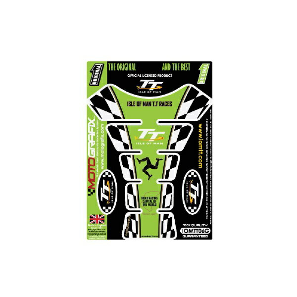 Tank Pads - モトグラフィックス｜MOTOGRAFIX タンクパッド Isle of Man TTグリーン/チェッカー MT-IOMTT06G