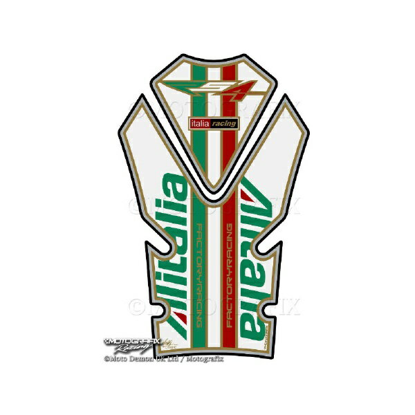 モトグラフィックス｜MOTOGRAFIX タンクパッド ホワイト/グリーン/レッド/ゴールド APRILIA RS4 125 MT-TA019A