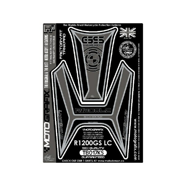 モトグラフィックス｜MOTOGRAFIX タンクパッド ブラック/シルバー R1200GS（水冷）（13-） MT-TB017KS