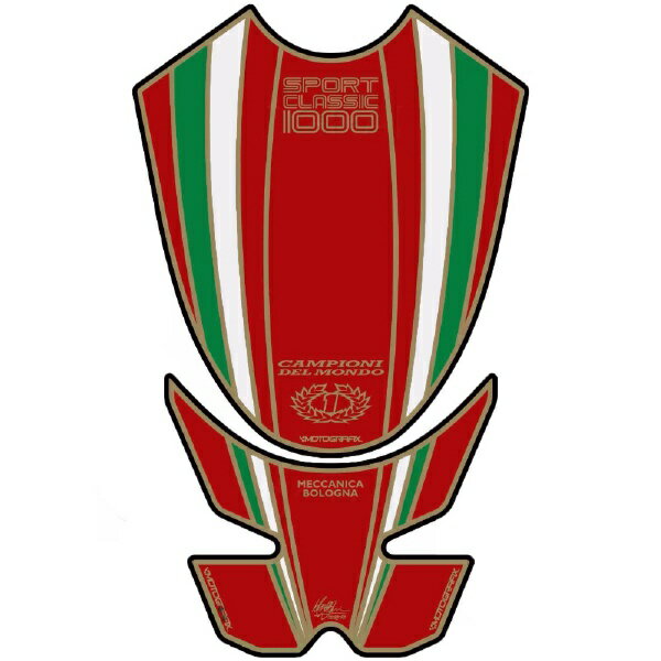 モトグラフィックス｜MOTOGRAFIX タンクパッド レッド DUCATI SPORT CLASSIC1000 MT-TDSCITR