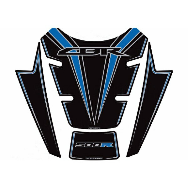 モトグラフィックス｜MOTOGRAFIX タンクパッド ブラック/ブルー CBR500R（16-） MT-TH026KB