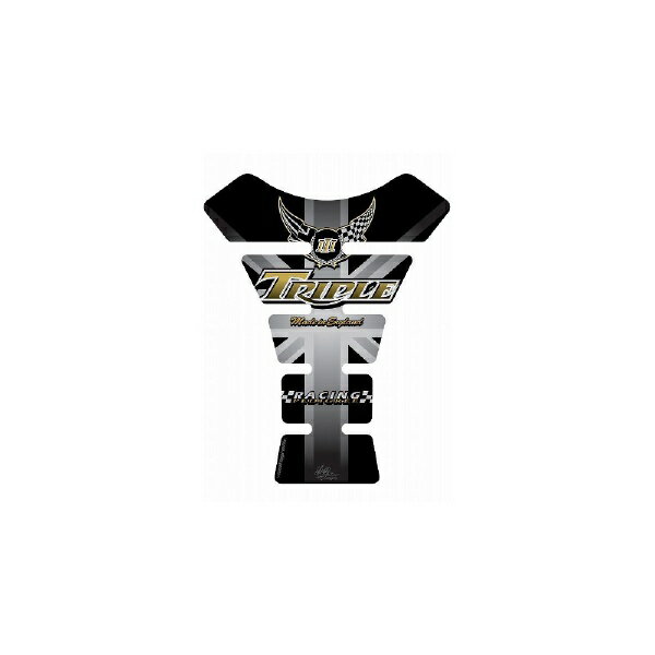 モトグラフィックス｜MOTOGRAFIX タンクパッド ブラック/シルバー TRIUMPH TRIPLE MT-TT006U