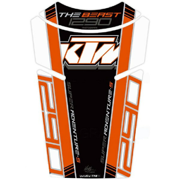モトグラフィックス｜MOTOGRAFIX タンクパッド ホワイト/オレンジ/ブラック 1290 Super Adventure S（17-） MT-TKTM03WOK