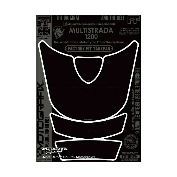 モトグラフィックス｜MOTOGRAFIX タンクパッド ブラック（Gloss） DUCATI MULTISTRADA1200 MT-TD016PK