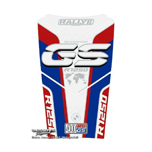 モトグラフィックス｜MOTOGRAFIX タンクパッド ホワイト/レッド/ブルー BMW R1250GS Adventure（20-21） MT-TB051WBR