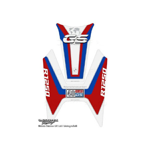 モトグラフィックス｜MOTOGRAFIX タンクパッド ホワイト/レッド/ブルー BMW R1250GS（20-21） MT-TB052RWB