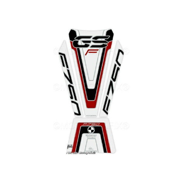 モトグラフィックス｜MOTOGRAFIX タンクパッド ホワイト/ブラック/レッド BMW F750GS（18-19） MT-TB042WKR