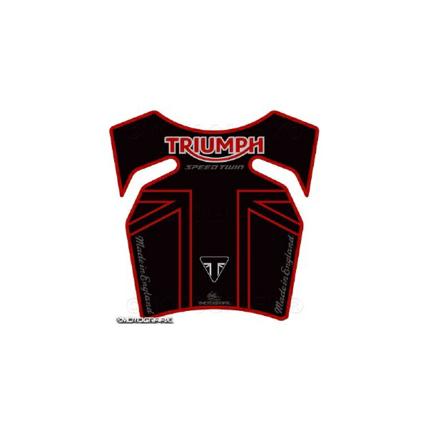 モトグラフィックス｜MOTOGRAFIX タンクパッド ブラック/グレー/レッド TRIUMPH Speed Twin1200（19-21..
