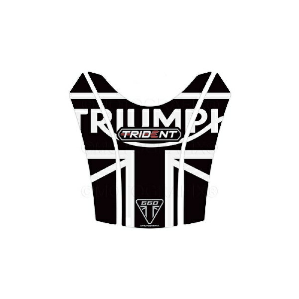其它 - モトグラフィックス｜MOTOGRAFIX タンクパッド ブラック/ホワイト TRIUMPH Trident660（21-） MT-TT048WK
