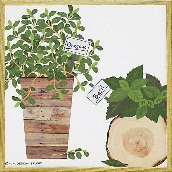 ユーパワー｜YOU POWER アート額　モダン キャンバスアート ハーブ コレクション「オレガノ アンド バ..