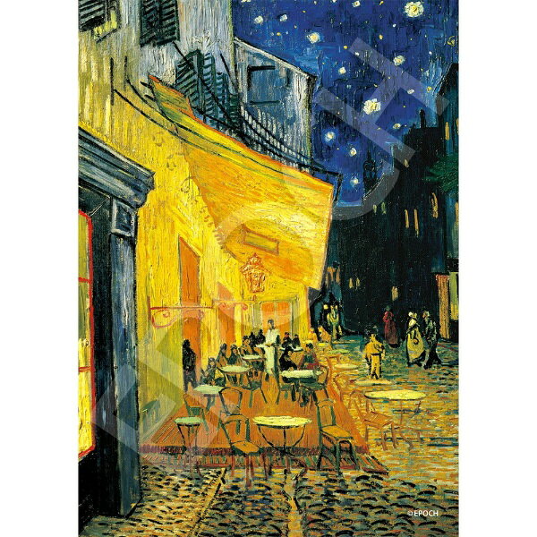 世界の絵画シリーズの500スーパースモールピースジグソーパズルです。スーパースモールピース仕様の為、非常に高難易度商品ですが、気軽にお求めいただける低価格の108ピースサイズ商品となっております。又、裏面にはヒントとなるようなパターンが印刷されておりますので、ピース数が多くて完成できるか心配・・・という方でも安心してお求めいただけます。石畳の風合いや夜の光と影のコントラストを絶妙に表現したゴッホの名作が、500スーパースモールピースで登場！独特のタッチと鮮やかな色彩で描かれた夜のカフェの風景は、見る者の心に深く刻まれます。パズルの完成サイズはB5サイズ（18.2×25.7cm）とコンパクトながら、組みごたえ抜群！裏面にヒント印刷がついているので、安心して組むことができます。完成サイズは18.2x25.7（cm）となります。【仕様】・ピース数： 500ピース・完成時サイズ： 257x182・対応パネルNo．： 1-ボ