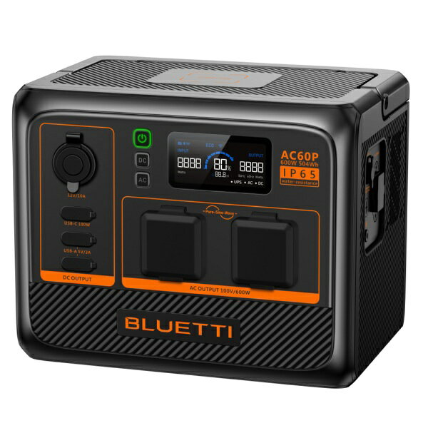 BLUETTI｜ブルーティ ポータブル電源 プレミアムシリーズ 504Wh AC60P [リン酸鉄リ...