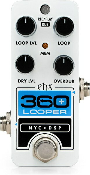 Electro-Harmonix Pico 360+ Looperは、コンパクトなデザインで創造性と精度を求めるミュージシャンのための究極のツールです。 最大360秒(6分)の非圧縮で高品質のオーディオ録音を提供するこのルーパーは、簡単な練習セッションからダイナミックなライブパフォーマンスまですべてを処理するように設計されています。 11の別々のメモリロケーションにより、ループを簡単に保存したりアクセスしたりでき、創造性が制限されることはありません。Pico 360+の中心となるのは、直感的なオーバーダブコントロールで、以前に録音したループの再生レベルを調整してサウンドのスムーズなレイヤーを可能にします。 元に戻す/やり直す機能により、オンザフライの修正や調整が簡単になり、ベストテイクを失う心配なく実験できます。 さらに、調整可能なループフェードアウト時間(1秒から10秒)により、ループトランジションをシームレスにブレンドすることで、パフォーマンスに洗練されたタッチを加えます。Pico 360+はドライオーディオレベルとループオーディオレベルを別々にコントロールし、完璧なサウンドバランスを確保し、プログラム可能なフットスイッチ動作により、ループの録音や再生時のペダルの反応をカスタマイズできます。 コンパクトでペダルボードに優しいこのルーパーは、自宅、スタジオ、ステージで創造性を刺激する準備ができています。ループ収録時間:360秒(6分)メモリ位置:11音質:24ビット、44.1kHzの非圧縮録画コントロール:オーバーダブ、ドライレベル、ループレベルフェードアウト時間:調節可能(1~10秒)フットスイッチの動作:カスタムユーザビリティのためのプログラム可能なモード入力/出力:モノラルバイパス:バッファード電源:9.6VDC-200mAアダプター(付属)消費電流:100mA寸法:3.6 x 2 x 2インチ