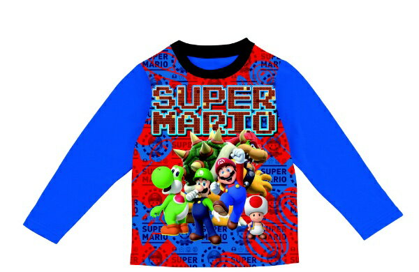 BANDAI｜バンダイ 光る！2TOPSニットパジャマ スーパーマリオ ブルー