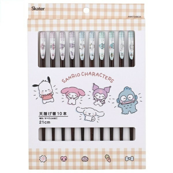 Skater｜スケーター 天削箸21cm 10本セット　サンリオキャラクター ANNTS4BOX