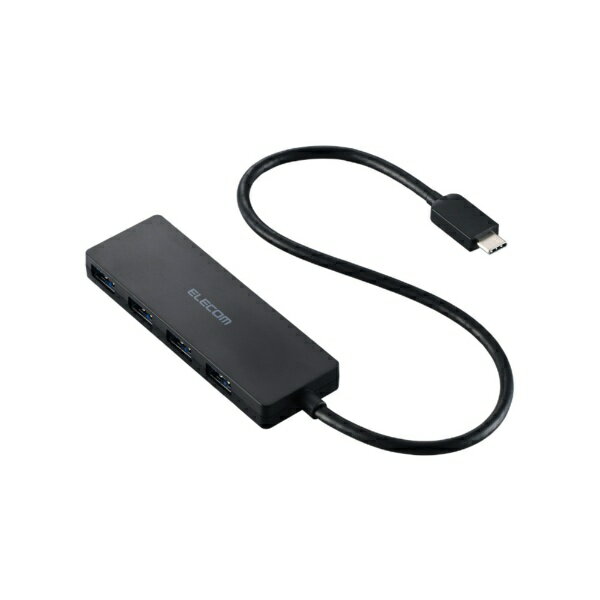 ELECOM｜エレコム U3HC-H041XBK USB-C → USB-A 変換ハブ 30cm(iPadOS/iOS/Mac/Windows11対応) ブラック [バスパワー /4ポート /USB 3.2 Gen1対応]