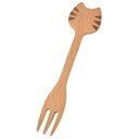 籐芸|tougei フォーク 13cm Mio ネコ カトラリー 食器 天然木 ビーチ トラ