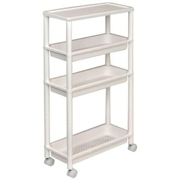 和泉化成｜IZUMI KASEI キッチンワゴン スリムワゴン 4段 ホワイト